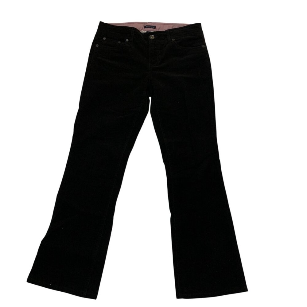 VTG Tommy Hilfiger Women's Pants Black Velvet Boot Cut 8 Holiday Parties NYE Y2K